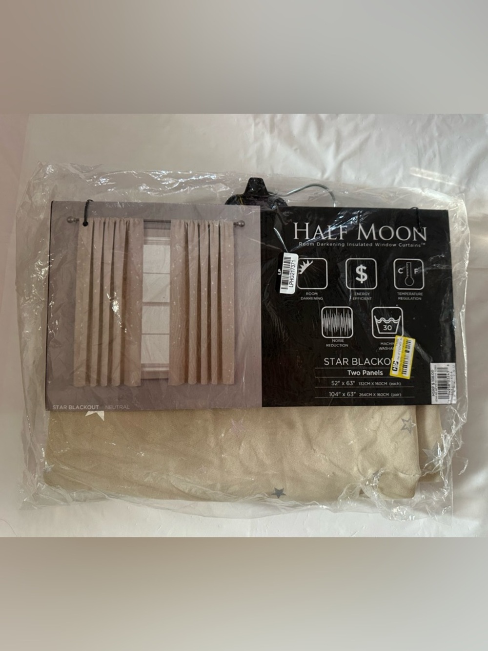 Star Blackout Neutral Curtain Panels - Neutral (Two Panels)